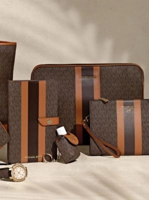 Medium Logo Stripe Zip Pouch