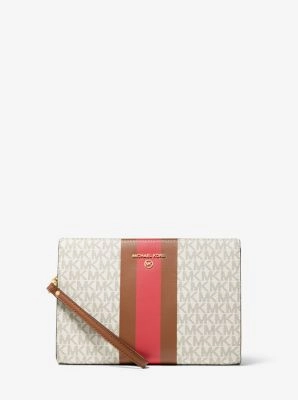 Medium Logo Stripe Zip Pouch