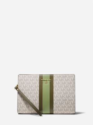 Medium Logo Stripe Zip Pouch
