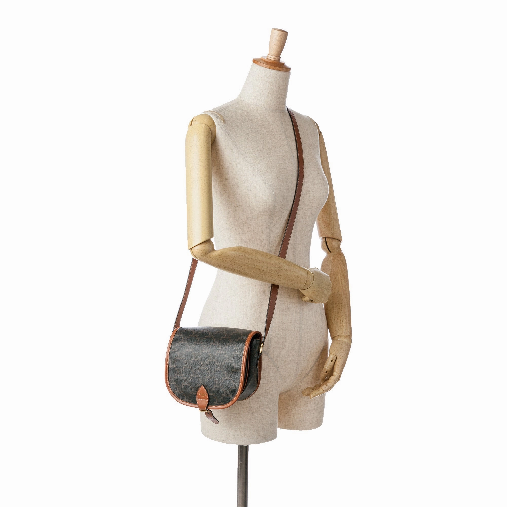 Medium Triomphe Coated Canvas Folco Crossbody