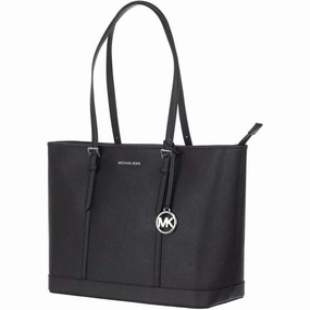 Michael Kors Black Jet Set Large Saffiano Leather Travel Tote Bag