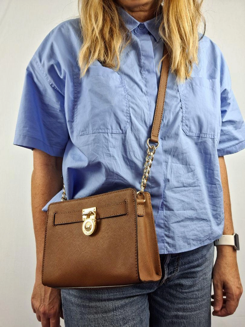 Michael Kors Hamilton Traveller Tan Crossbody Bag Size None