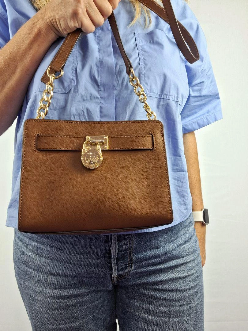 Michael Kors Hamilton Traveller Tan Crossbody Bag Size None