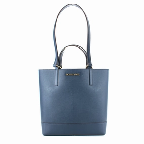 Michael Kors Kelli Leather Tote Shoulder Bag Blue