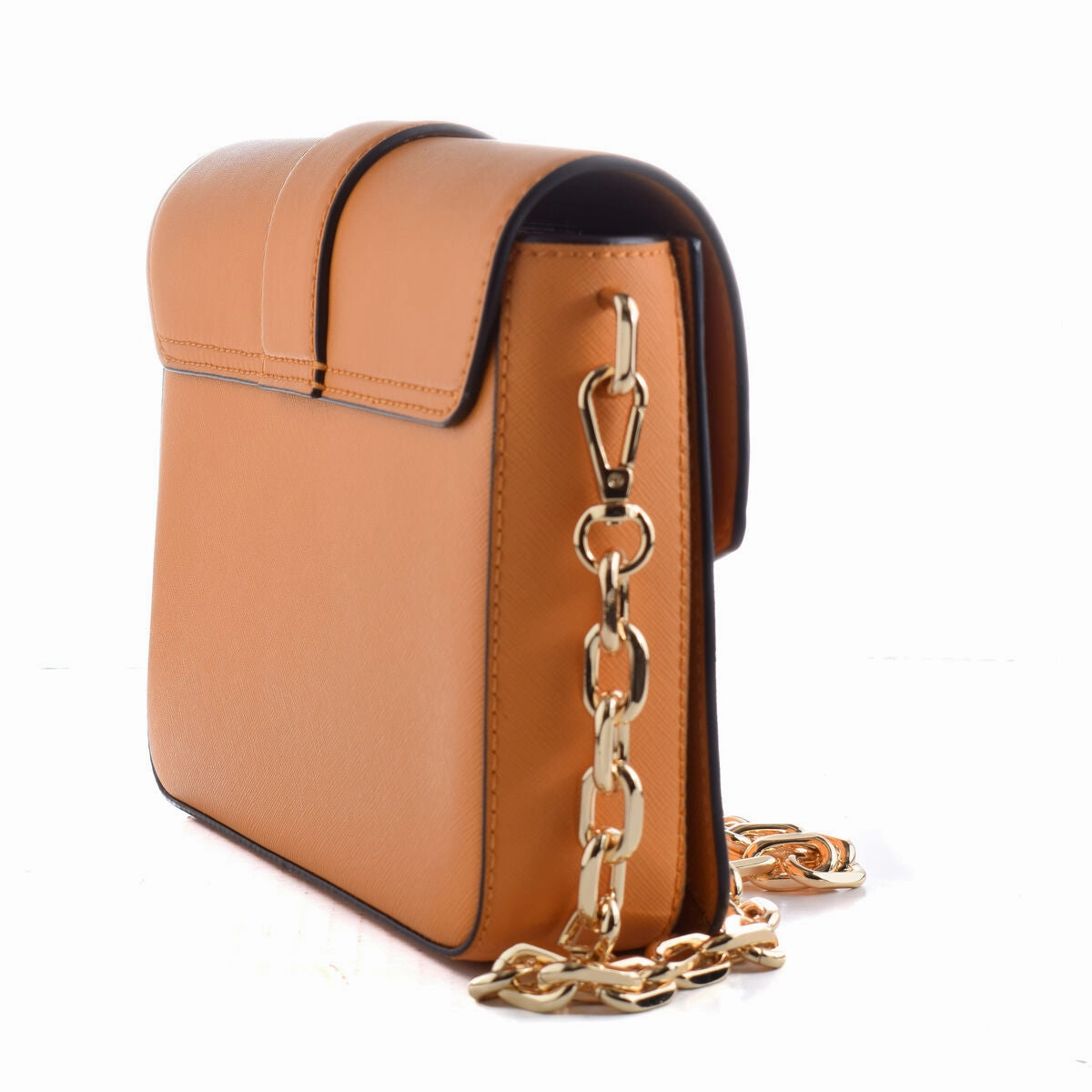 Michael Kors Logo Chain Shoulder Bag Honeycomb Orange