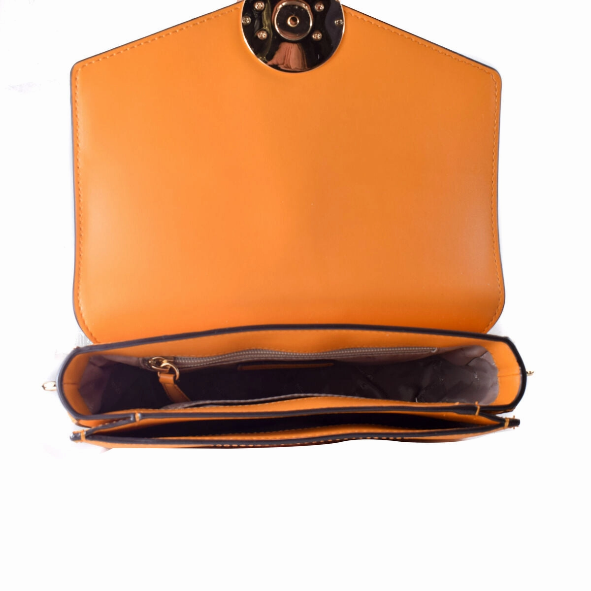 Michael Kors Logo Chain Shoulder Bag Honeycomb Orange
