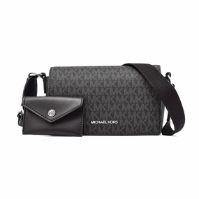 Michael Kors Logo Vincent Messenger Crossbody Bag Black