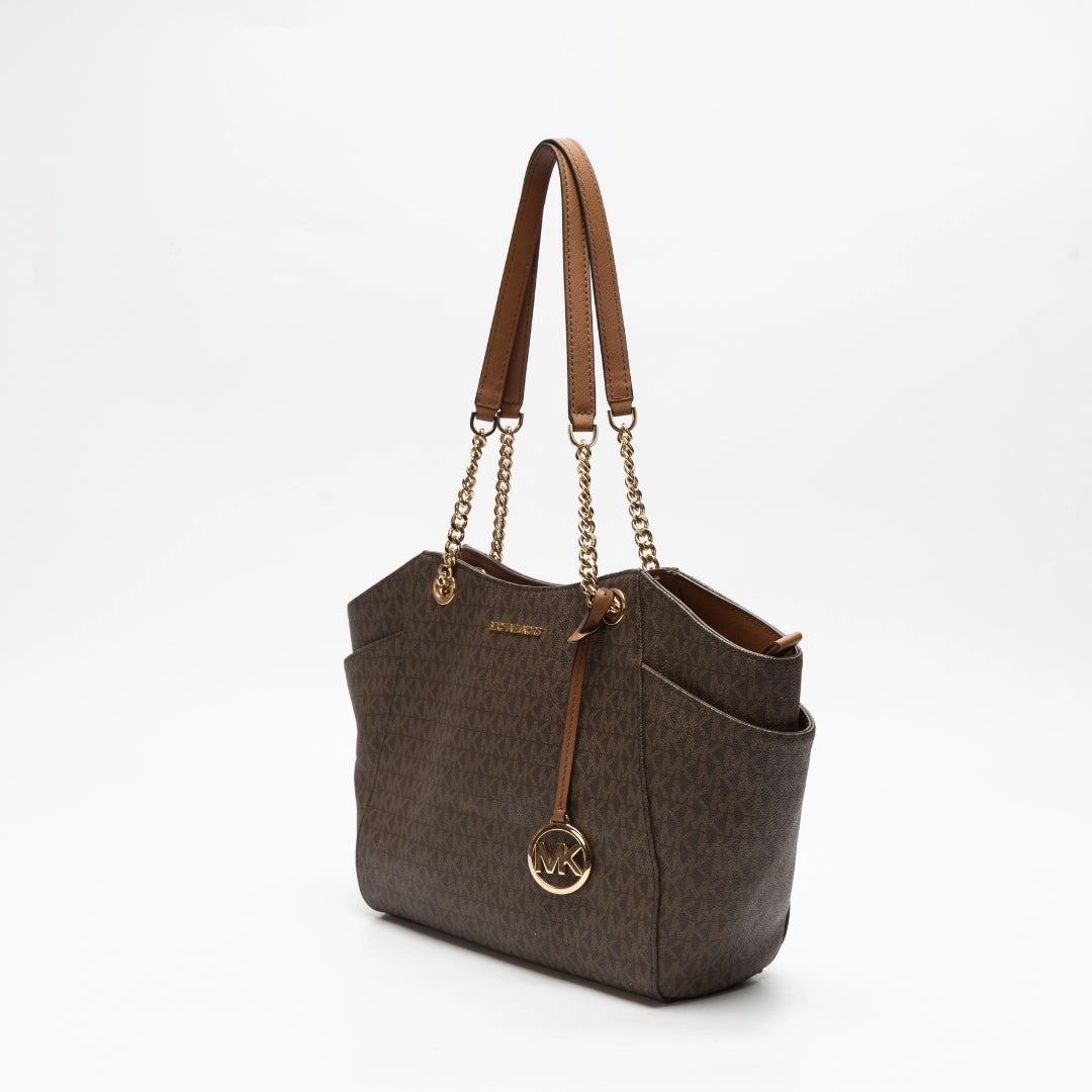 Michael Kors MK Monogram Chain Link Tote Bag