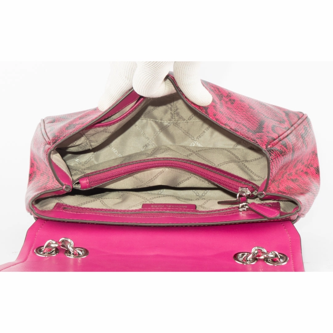 Michael Kors Parker Snake Embossed Leather Shoulder Bag