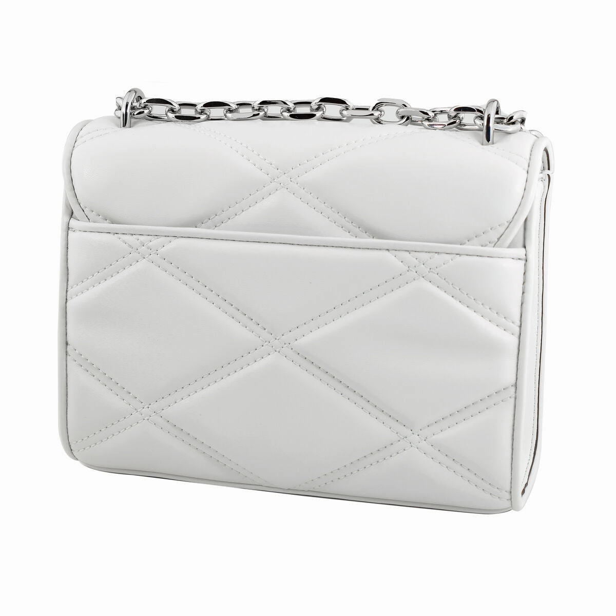 Michael Kors Quilted Leather Serena Chain Shoulder Crossbody White