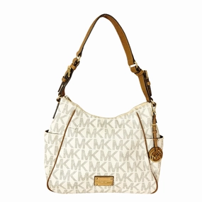 Michael Kors Signature Coated Canvas and Leather Jet Set Shoulder Bag