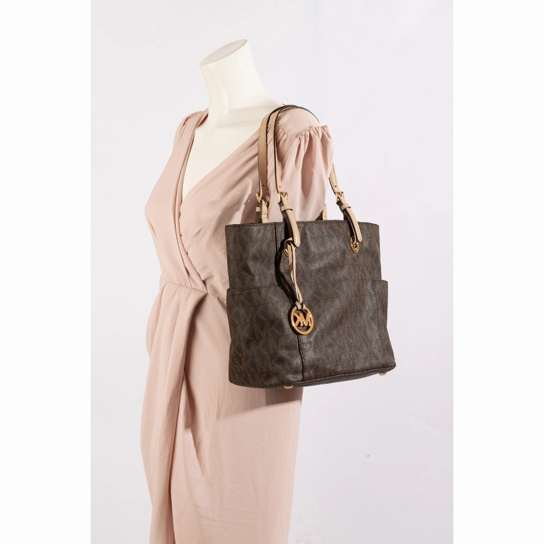 Michael Kors Signature Coated Canvas Jet Set Tote