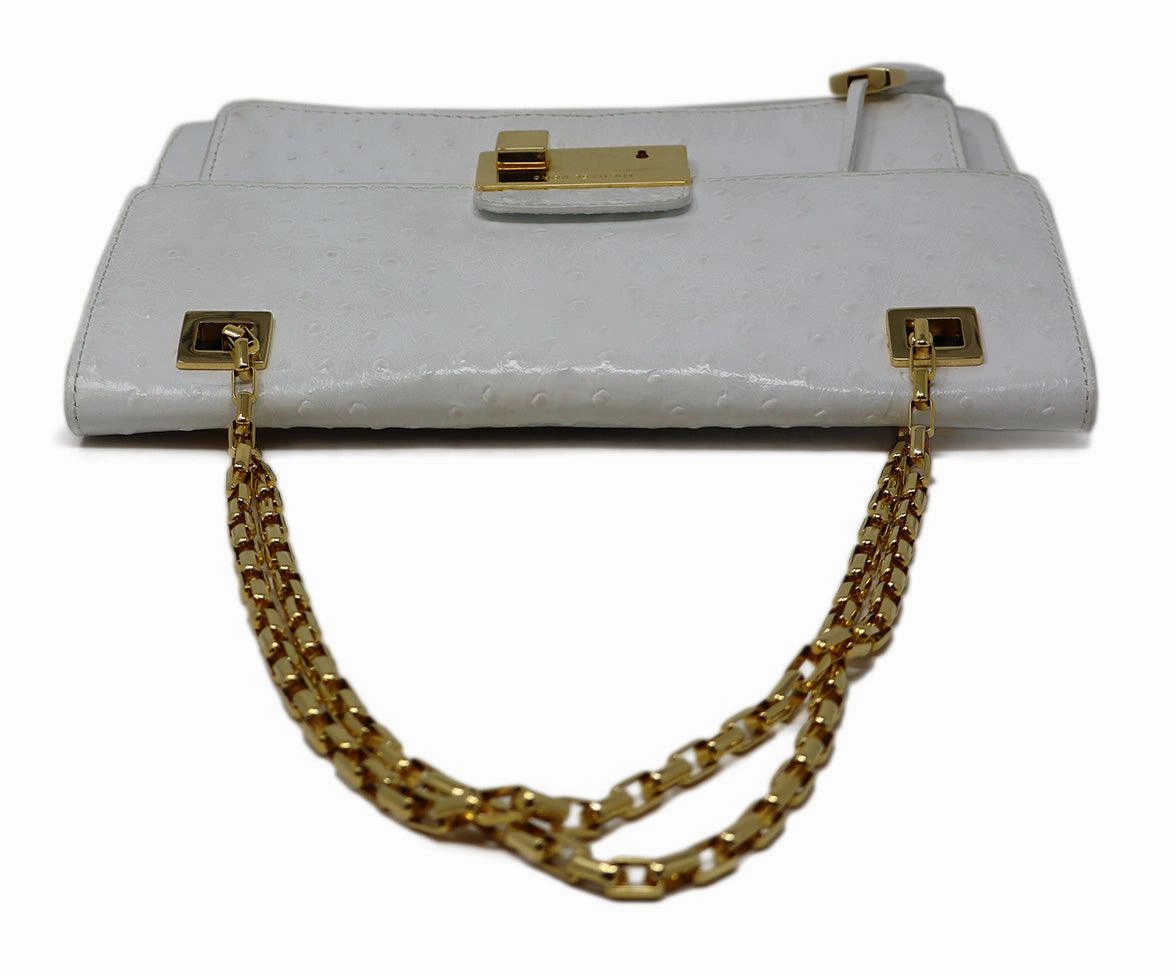 Michael Kors White Pressed Leather Shoulder Bag