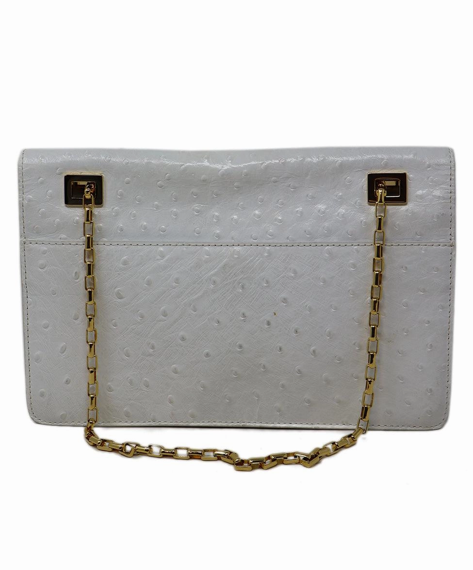 Michael Kors White Pressed Leather Shoulder Bag