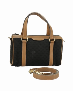 Micro GG Canvas Handbag with Shoulder Strap and Gold Accents