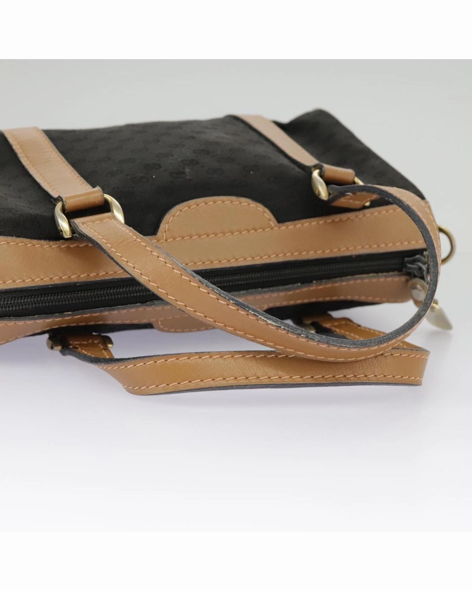 Micro GG Canvas Handbag with Shoulder Strap and Gold Accents