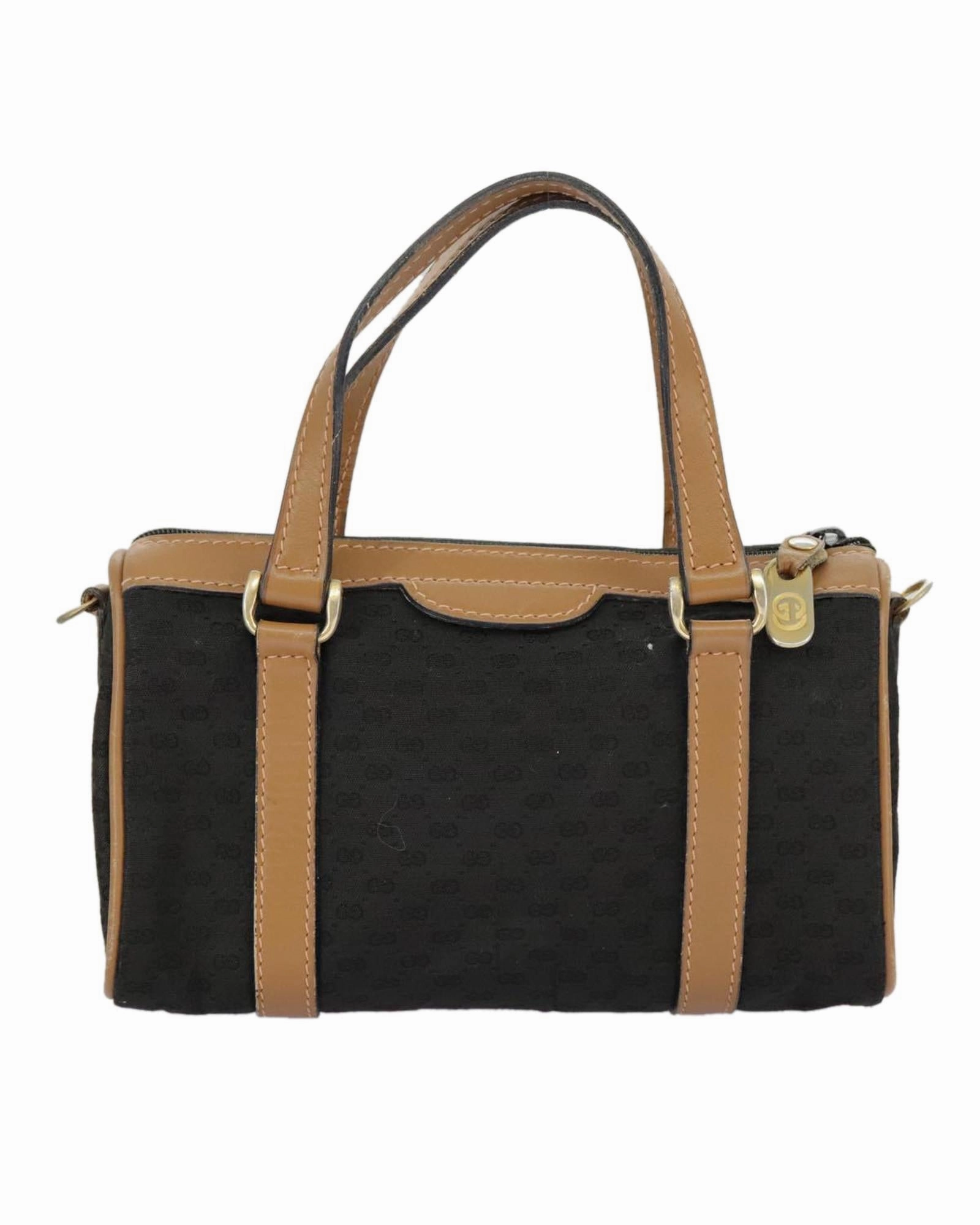 Micro GG Canvas Handbag with Shoulder Strap and Gold Accents