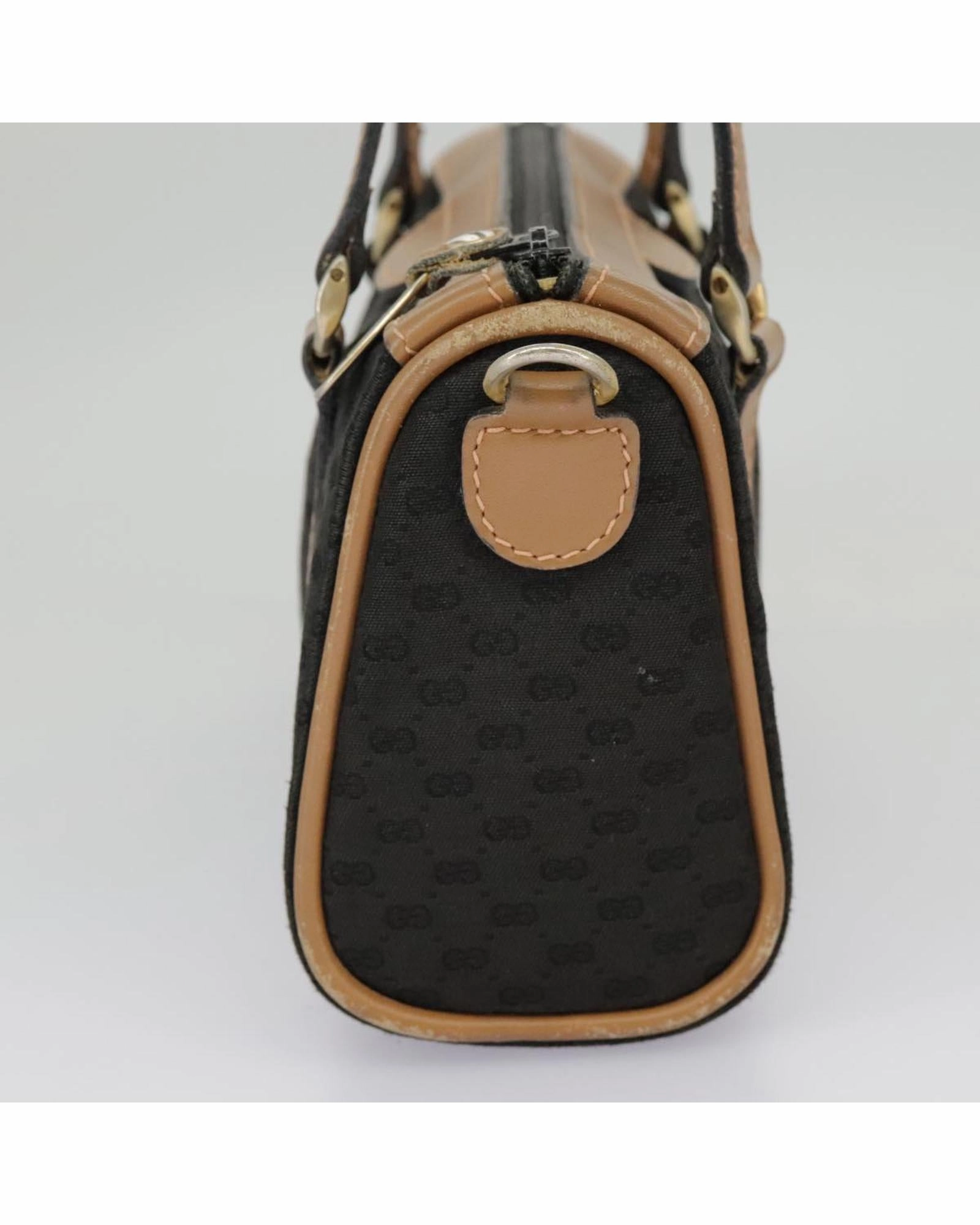 Micro GG Canvas Handbag with Shoulder Strap and Gold Accents