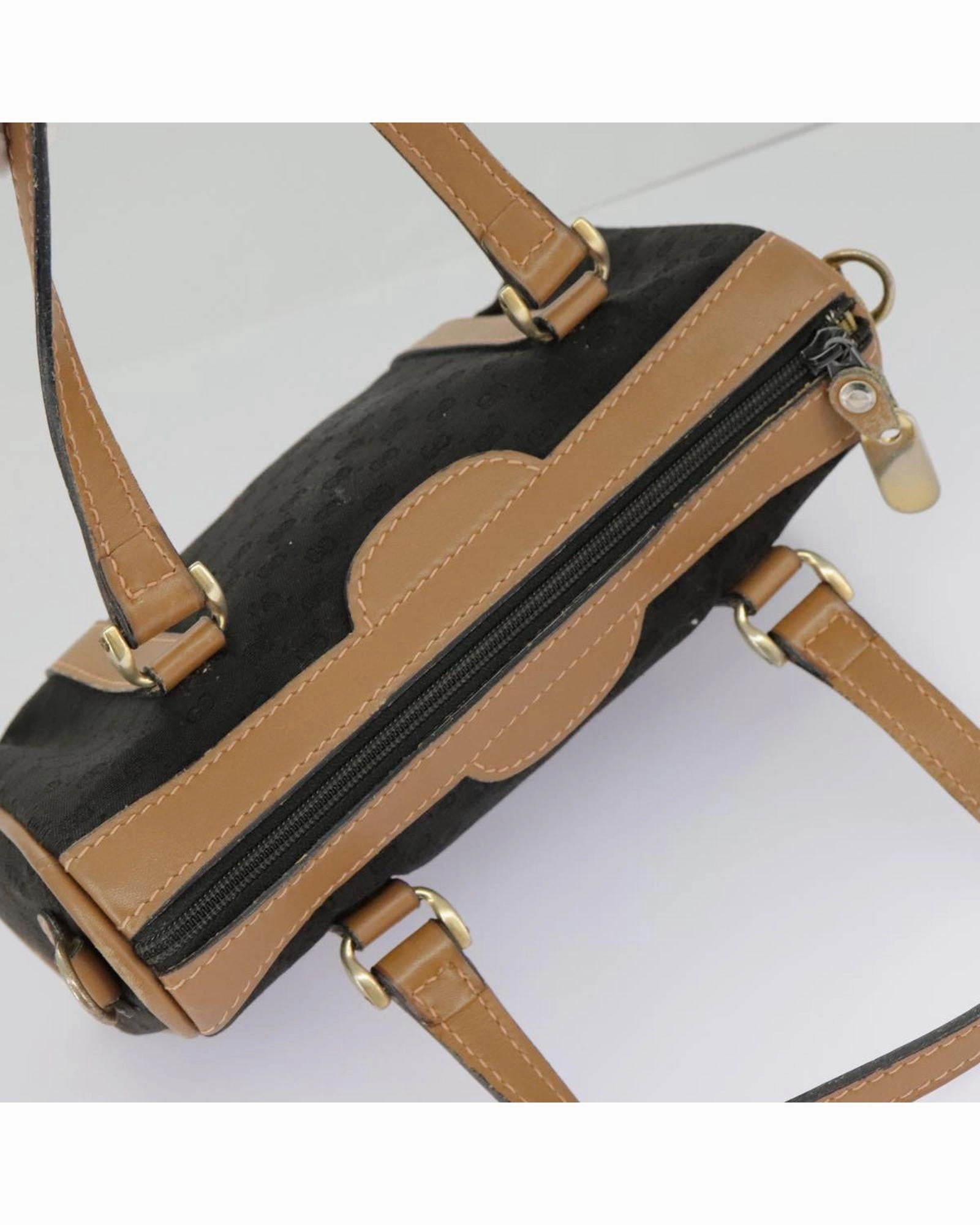 Micro GG Canvas Handbag with Shoulder Strap and Gold Accents