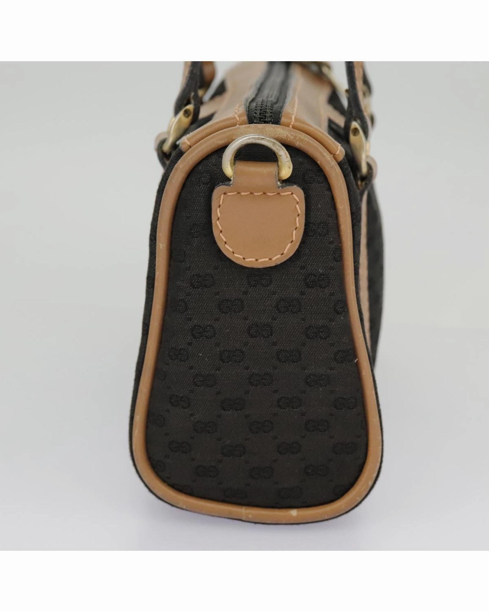 Micro GG Canvas Handbag with Shoulder Strap and Gold Accents
