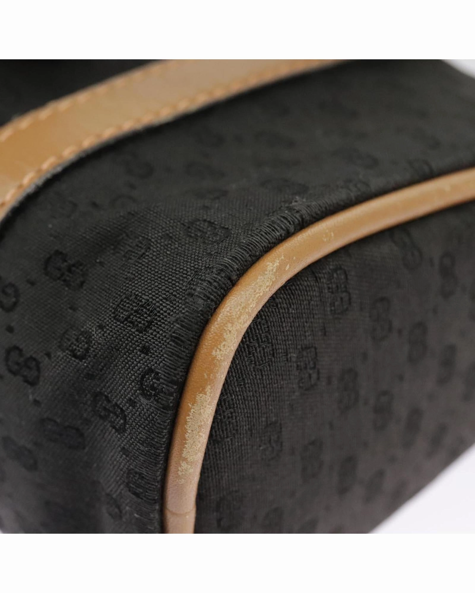 Micro GG Canvas Handbag with Shoulder Strap and Gold Accents