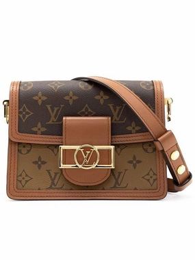 Mini Dauphine Shoulder Bag Brown