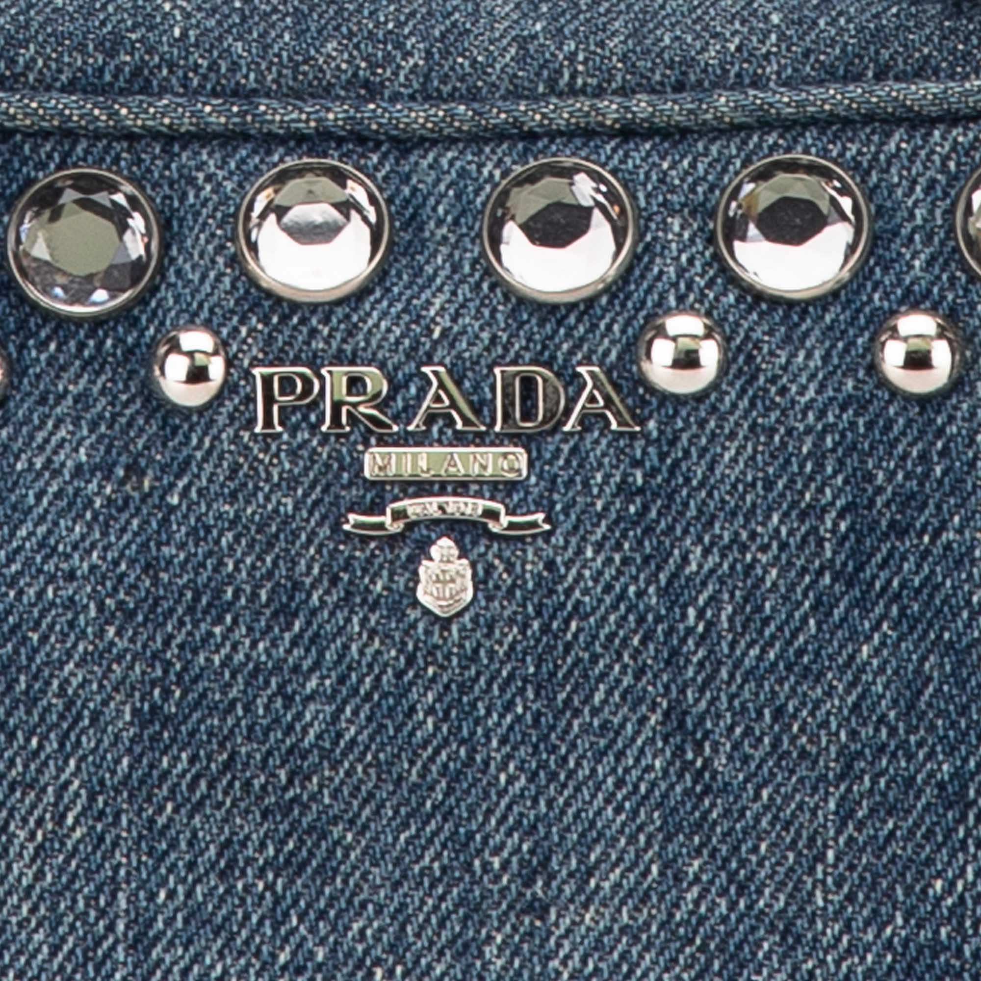 Mini Denim Studded Embellished Camera Crossbody
