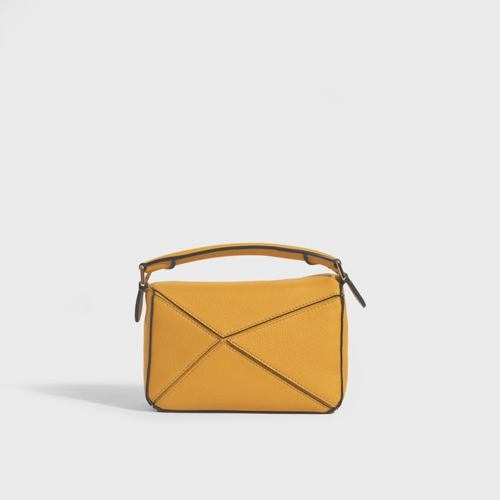Mini Puzzle Shoulder Bag in Mustard Leather