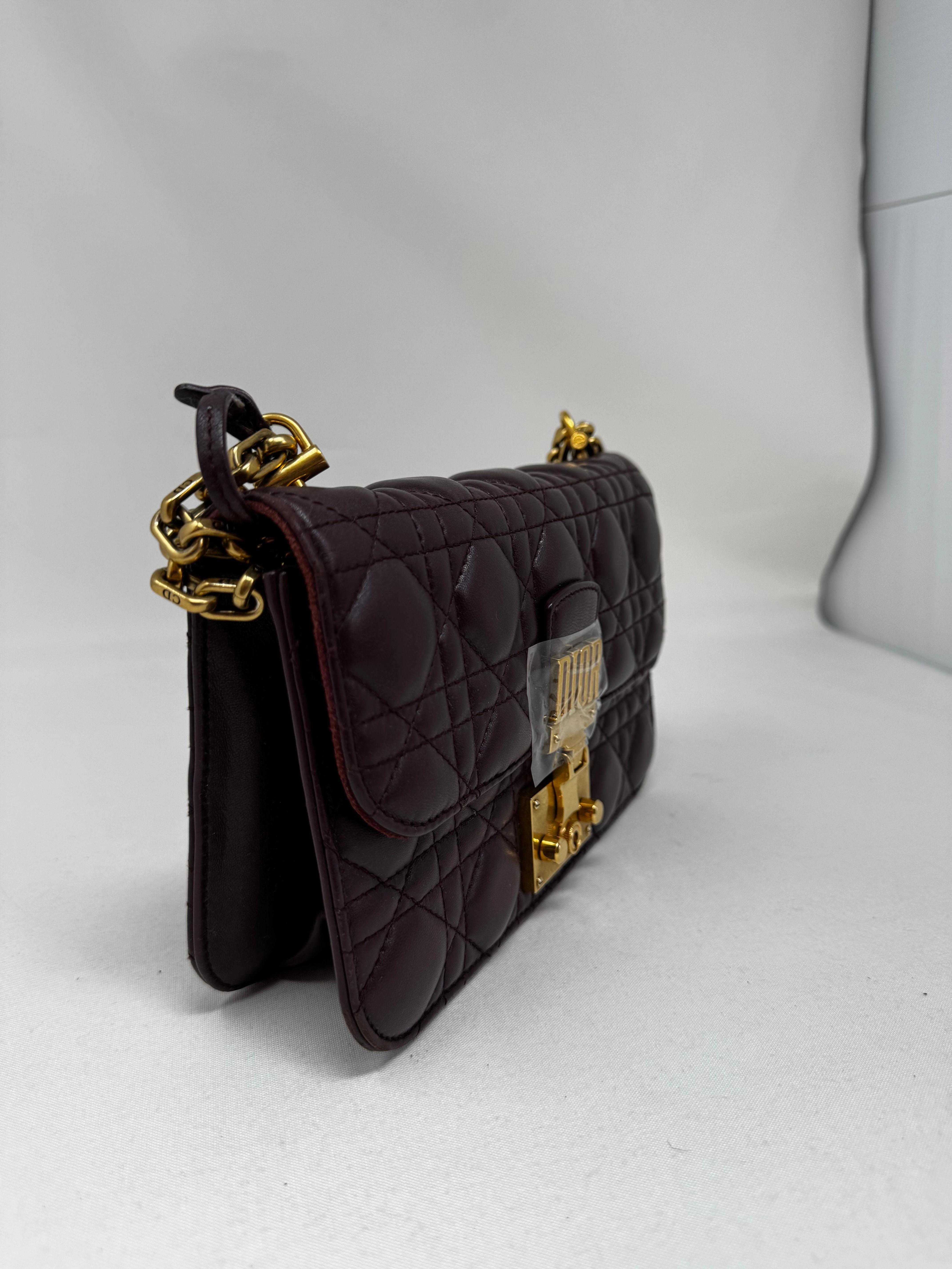 Miss dior leather crossbody bag Dior Burgundy in Leather BJ1-08