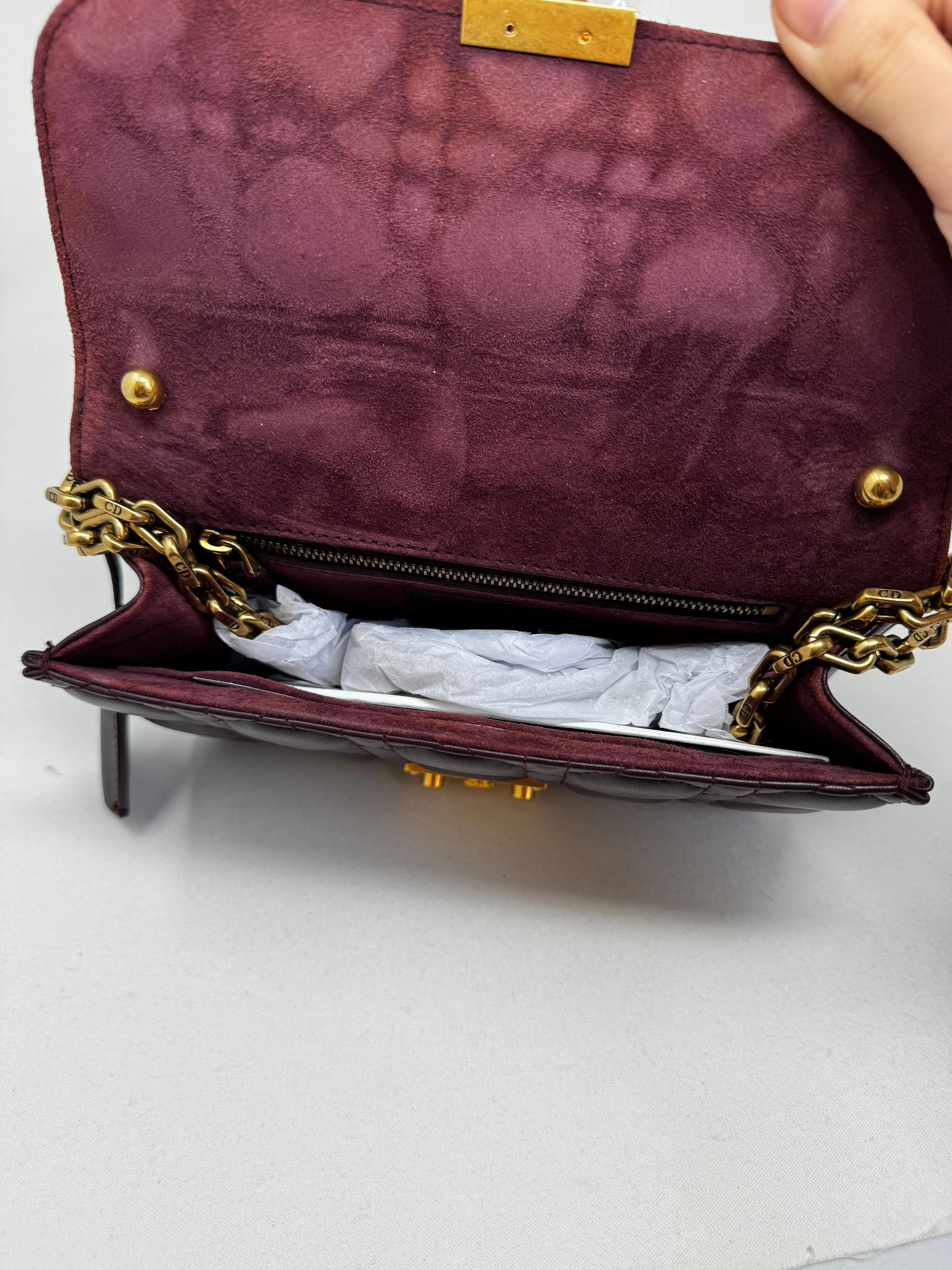 Miss dior leather crossbody bag Dior Burgundy in Leather BJ1-08
