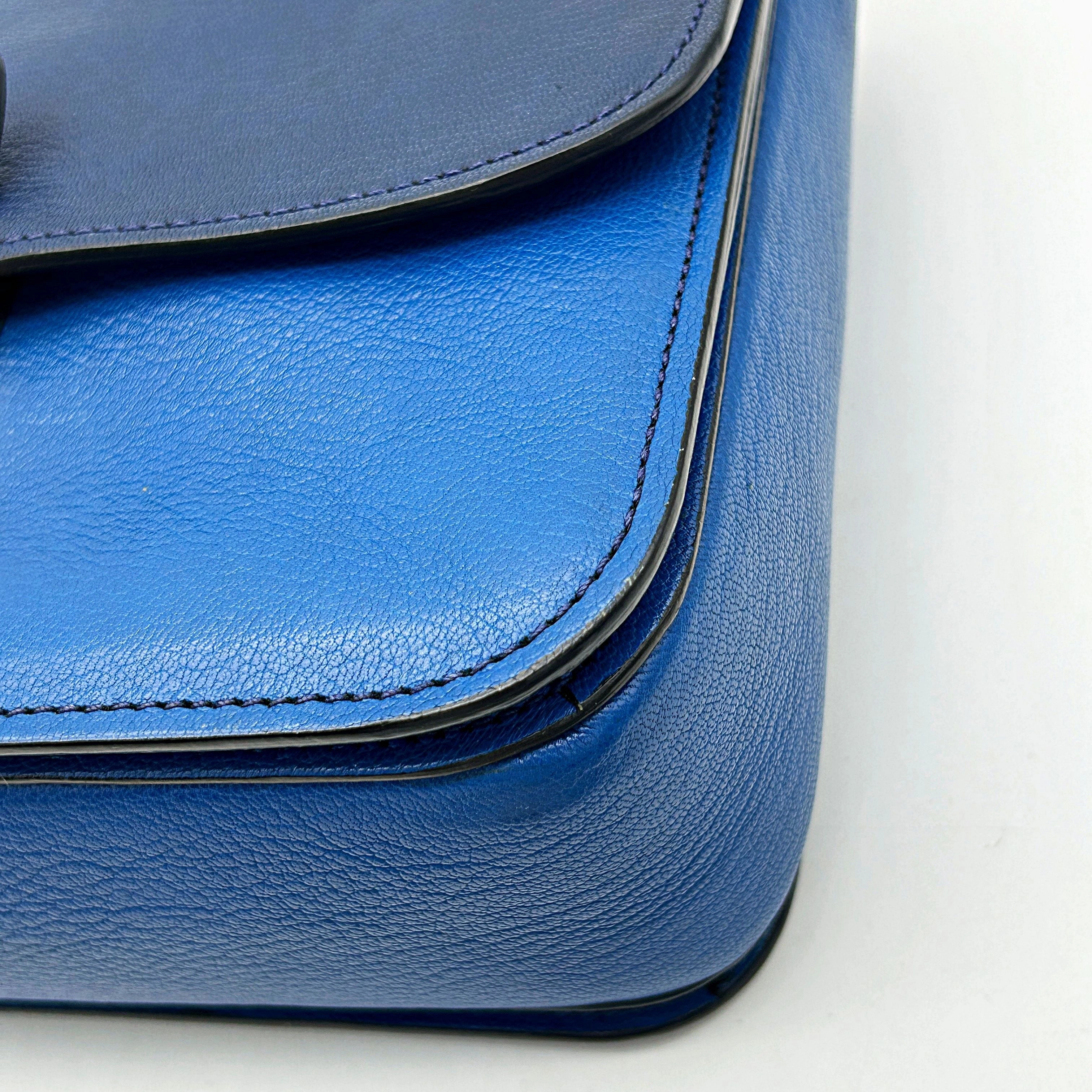 Miu Miu Blue Leather Madras Top Handle Crossbody Bag Miu Miu LA4740