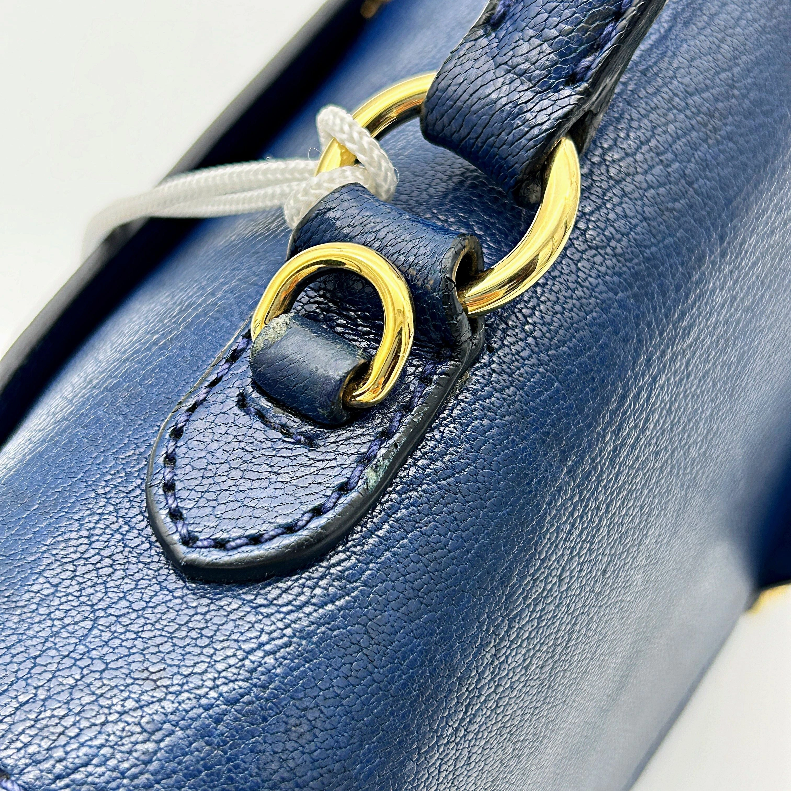 Miu Miu Blue Leather Madras Top Handle Crossbody Bag Miu Miu LA4740