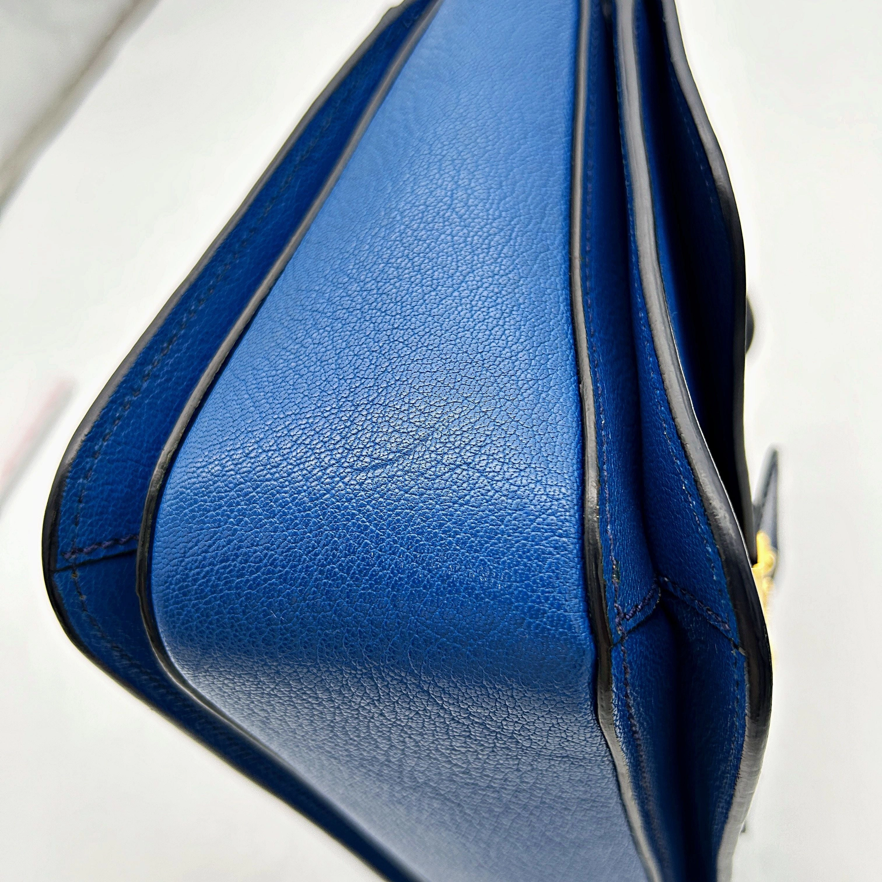 Miu Miu Blue Leather Madras Top Handle Crossbody Bag Miu Miu LA4740