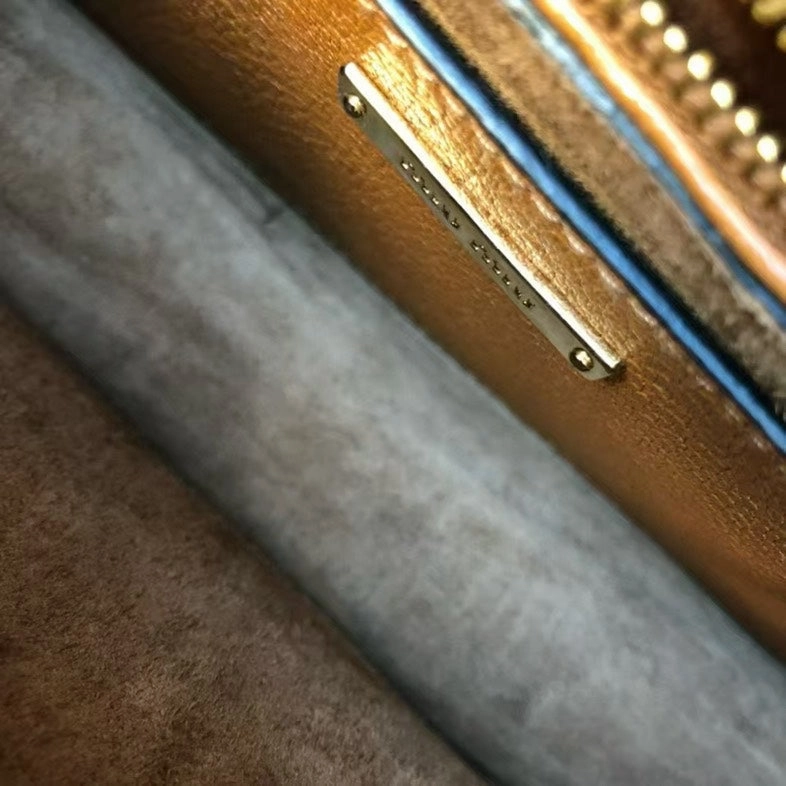 Miu Miu Brown Embellished Leather Crossbody Bag Small