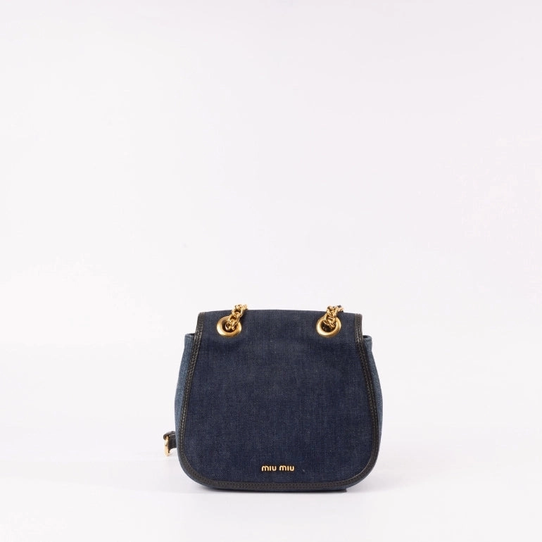 Miu Miu Dahlia Denim Saddle Bag