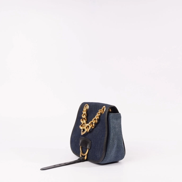 Miu Miu Dahlia Denim Saddle Bag