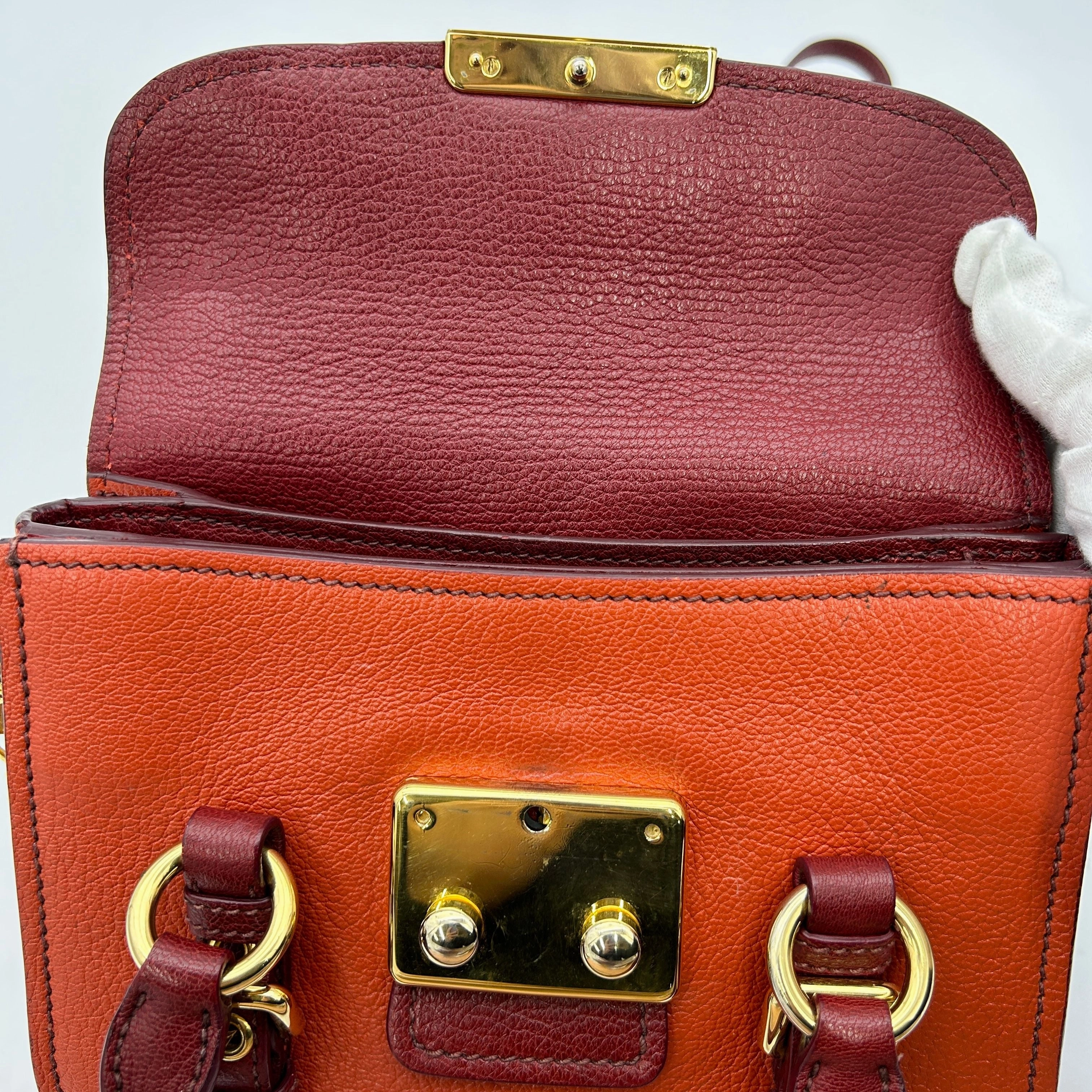 MIU MIU Goatskin Madras Crossbody Bag Mandarino Rubino LA10121