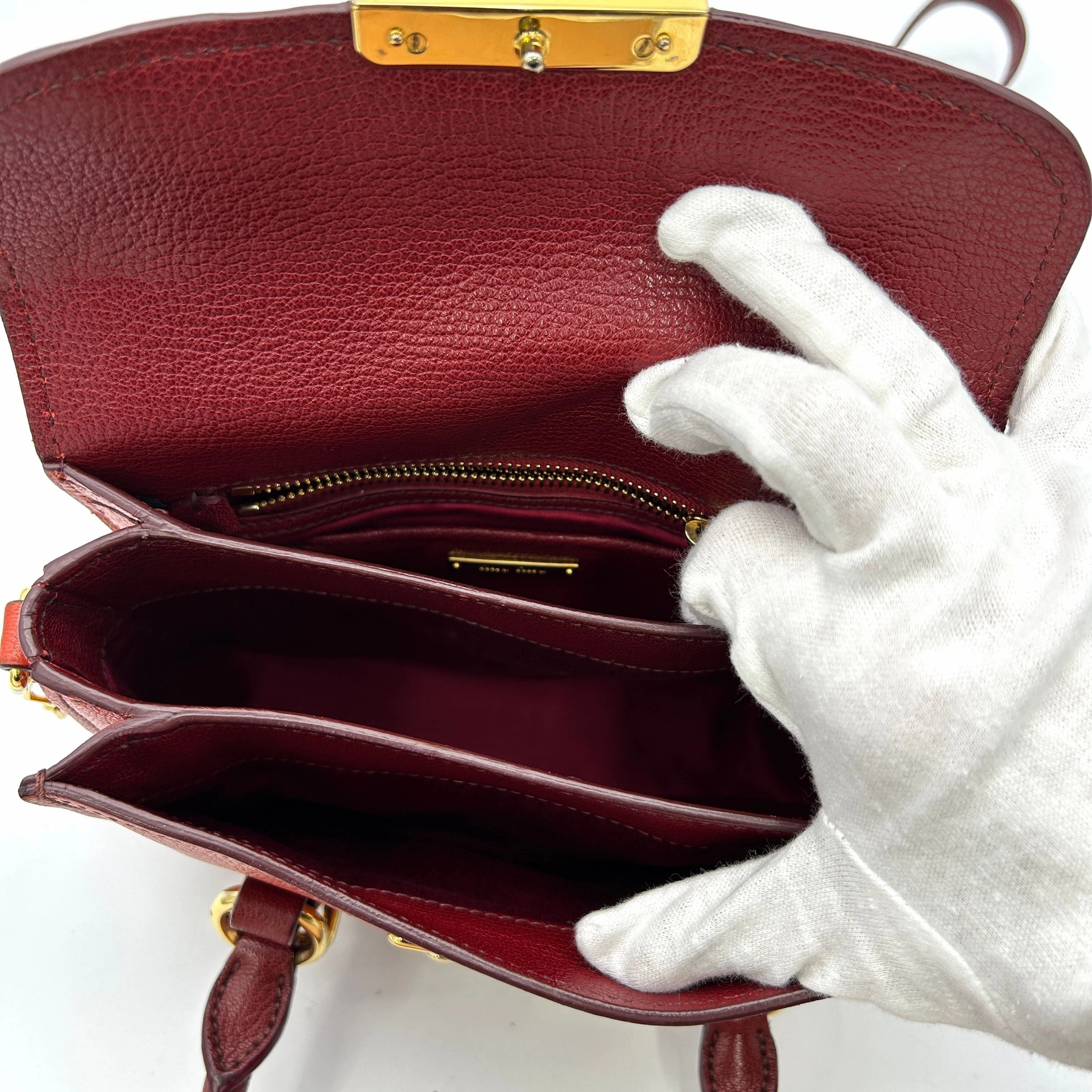 MIU MIU Goatskin Madras Crossbody Bag Mandarino Rubino LA10121