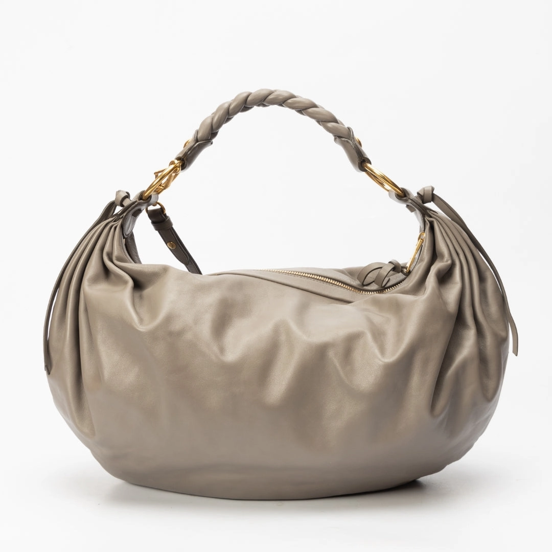 Miu Miu Grey Leather Tassel Shoulder Bag