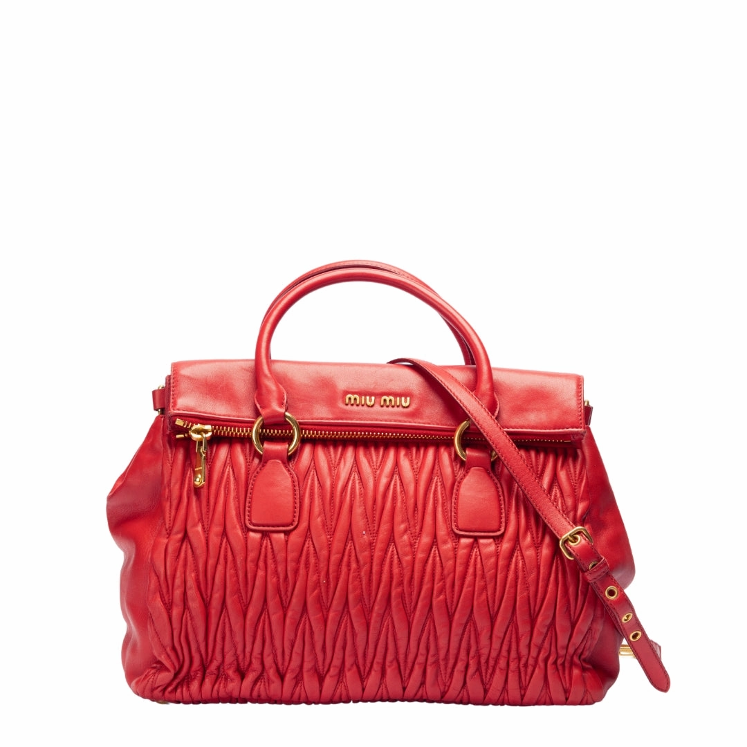 Miu Miu Matelasse Leather Nappa Tote Bag