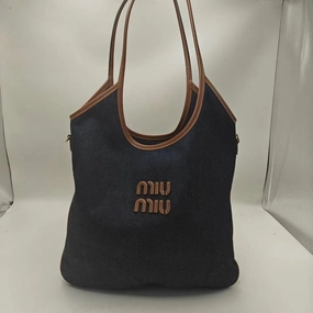MiuMiu Denim Shoulder Bag Underarm Dark Blue