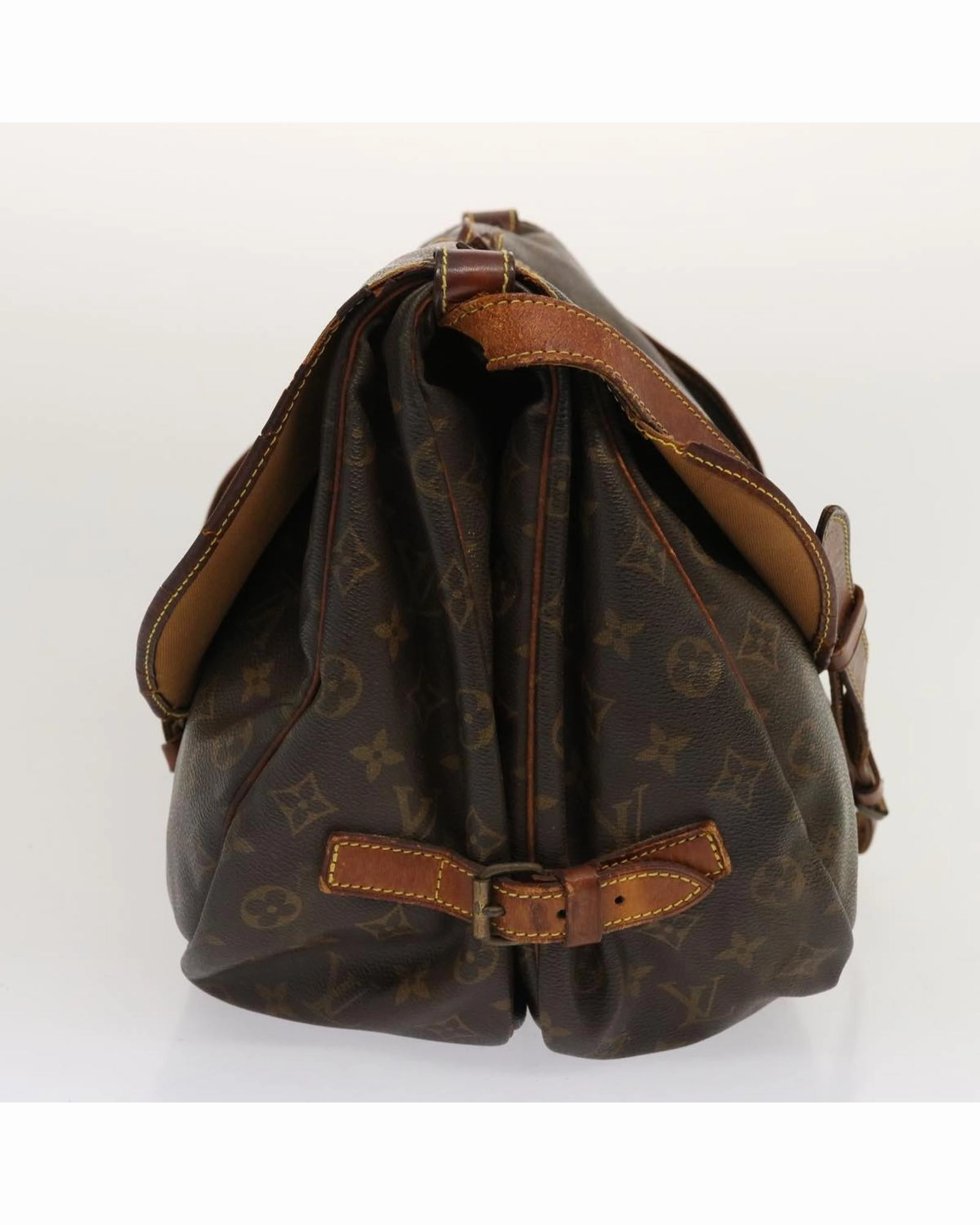 Monogram Canvas Leather Crossbody Bag