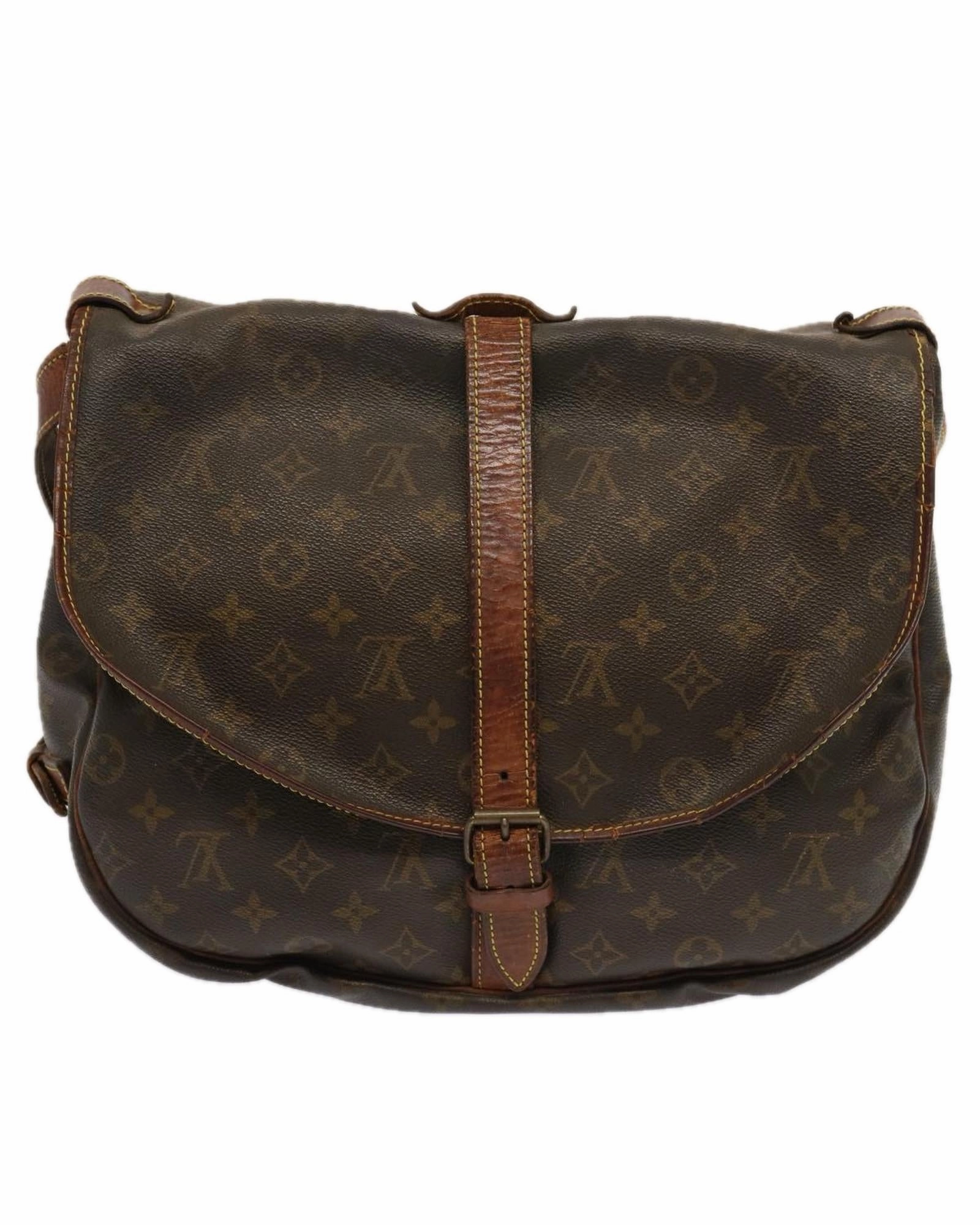 Monogram Canvas Leather Crossbody Bag