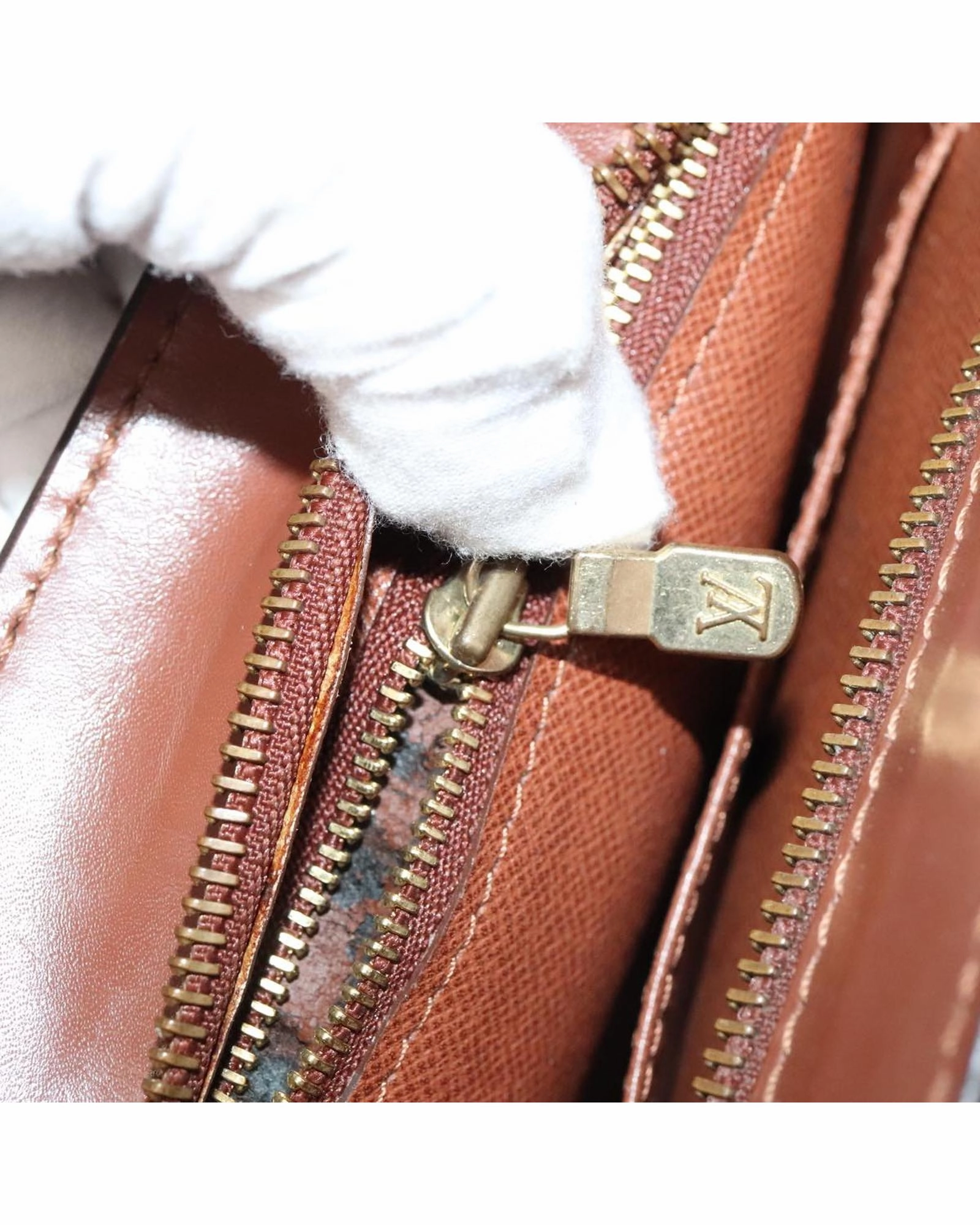Monogram Canvas Shoulder Bag with Zippered Pocket