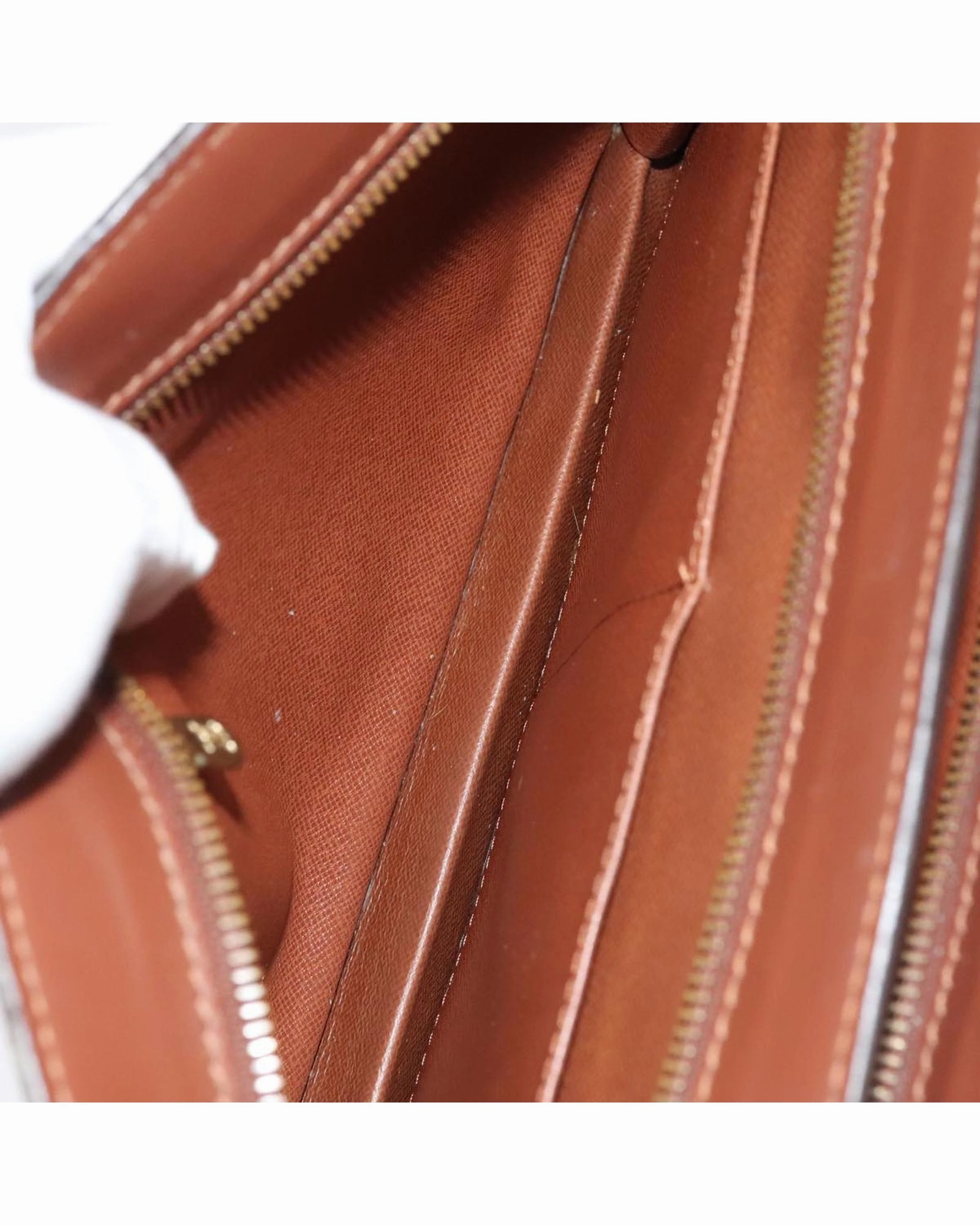 Monogram Canvas Shoulder Bag with Zippered Pocket