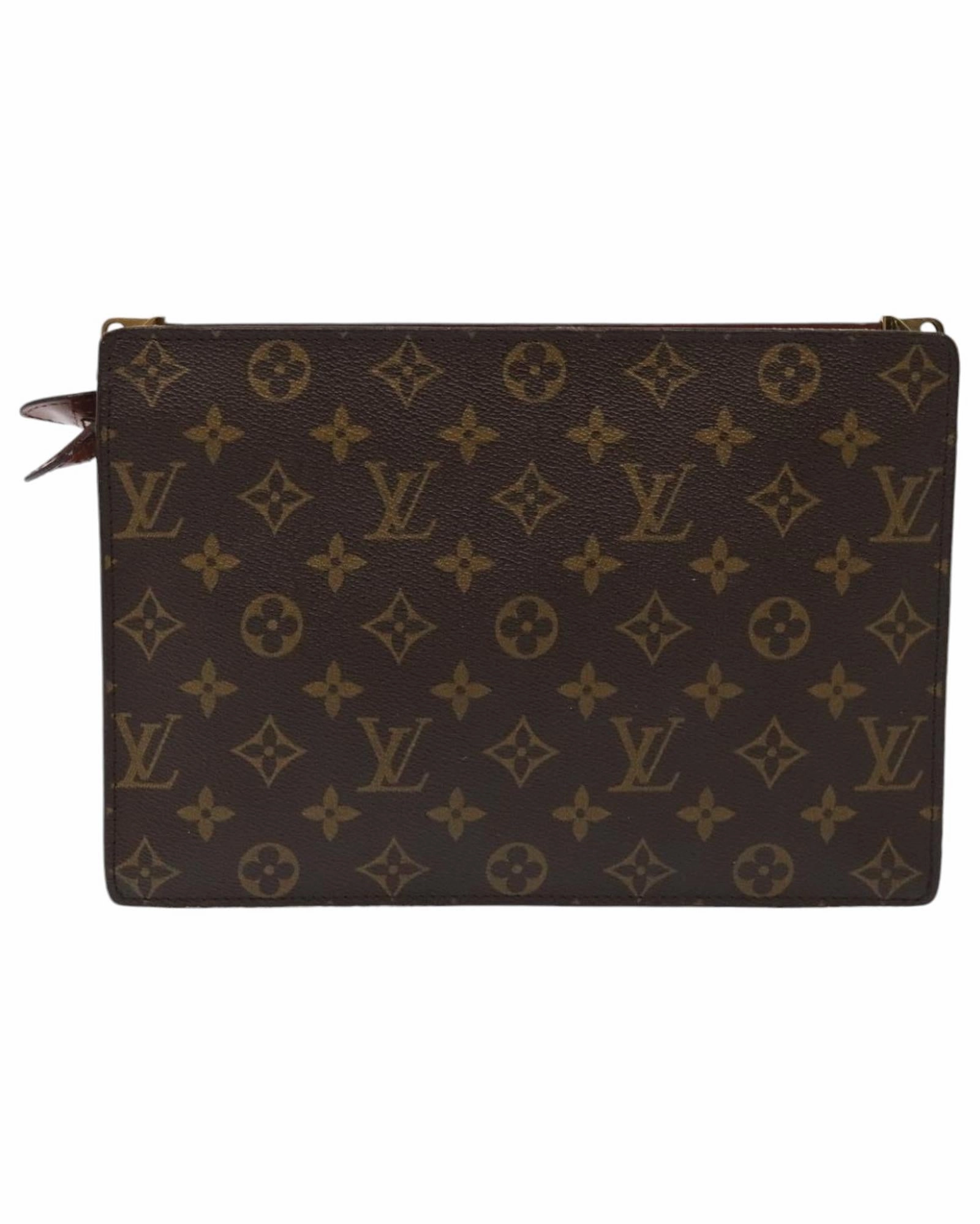 Monogram Canvas Shoulder Bag with Zippered Pocket