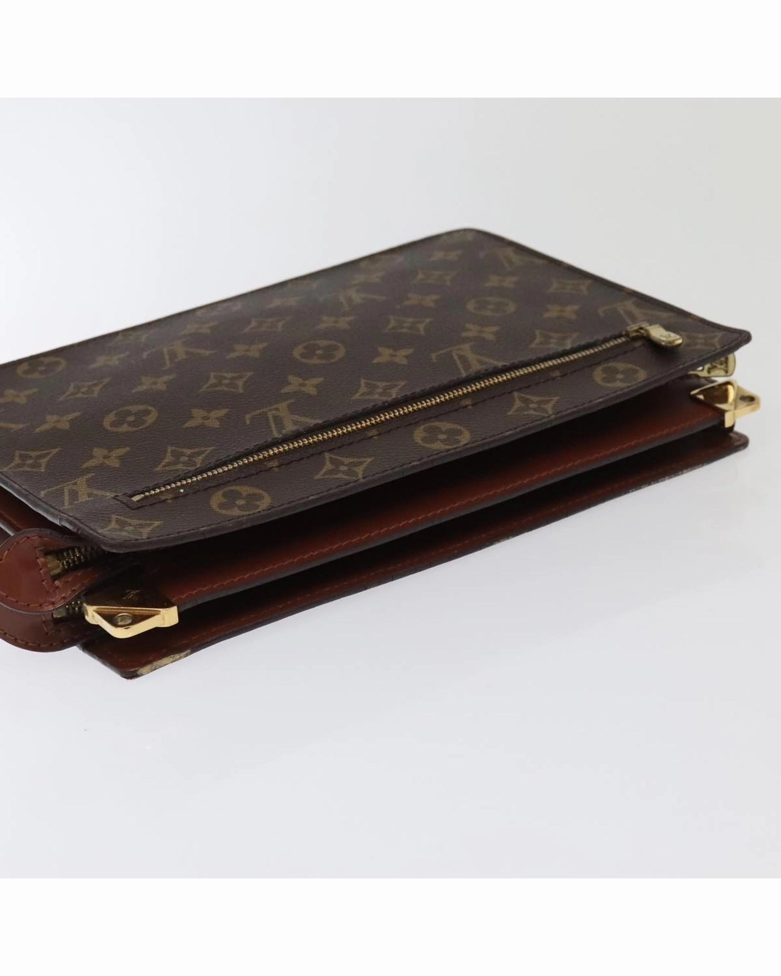 Monogram Canvas Shoulder Bag with Zippered Pocket