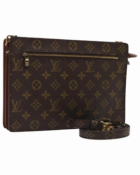 Monogram Canvas Shoulder Bag with Zippered Pocket