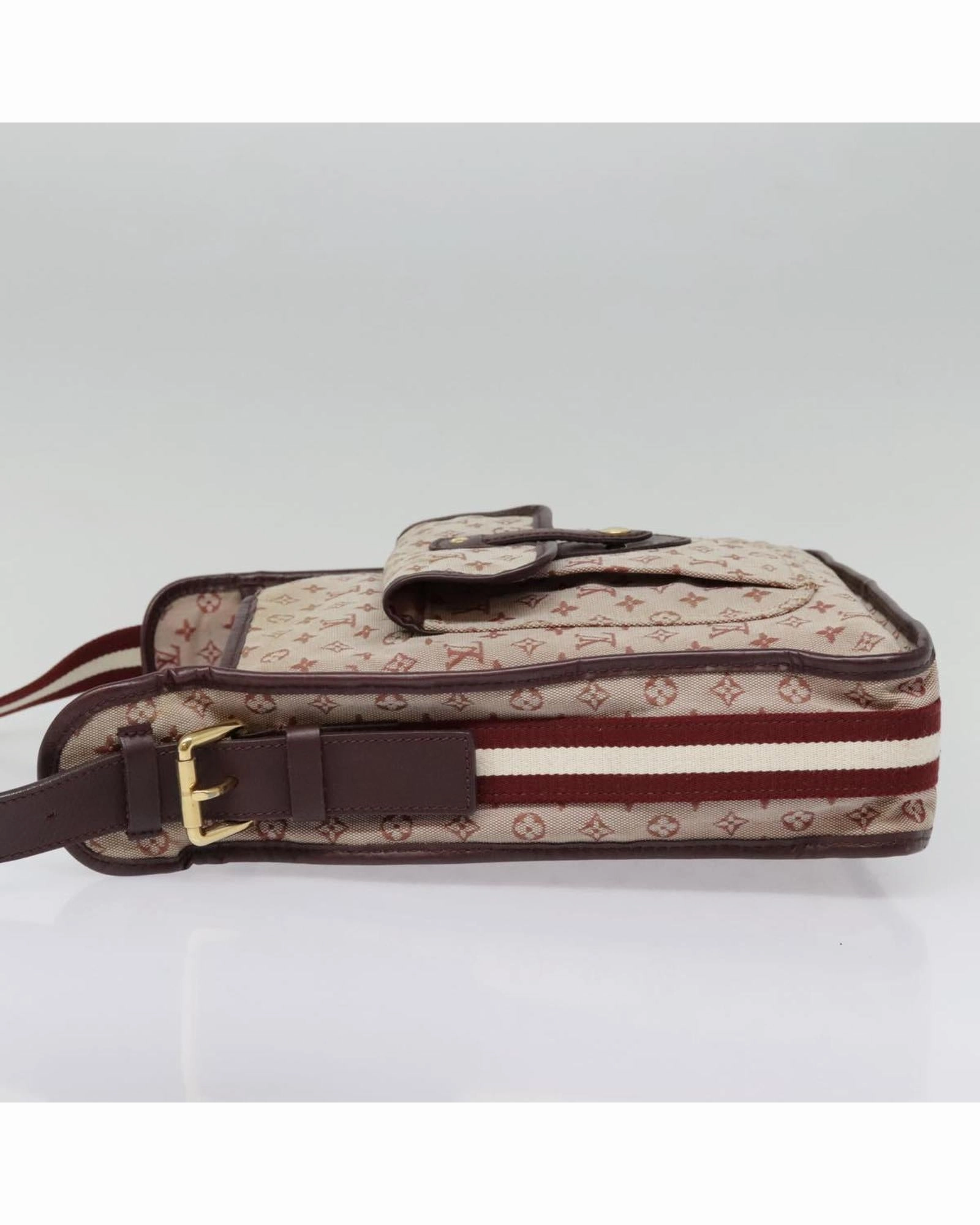 Monogram Mini Canvas Shoulder Bag with Adjustable Strap and Storage Odor