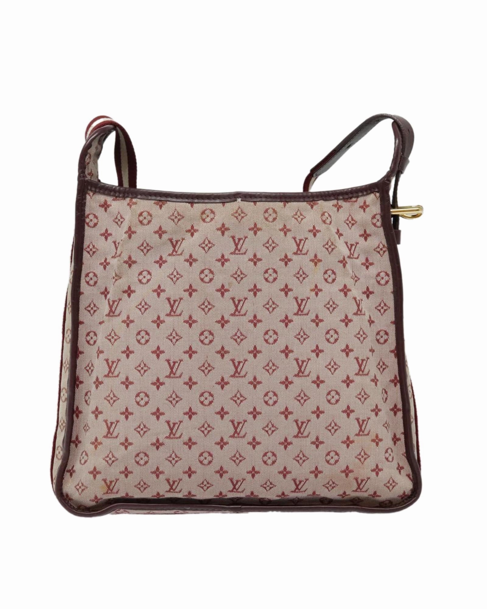 Monogram Mini Canvas Shoulder Bag with Adjustable Strap and Storage Odor